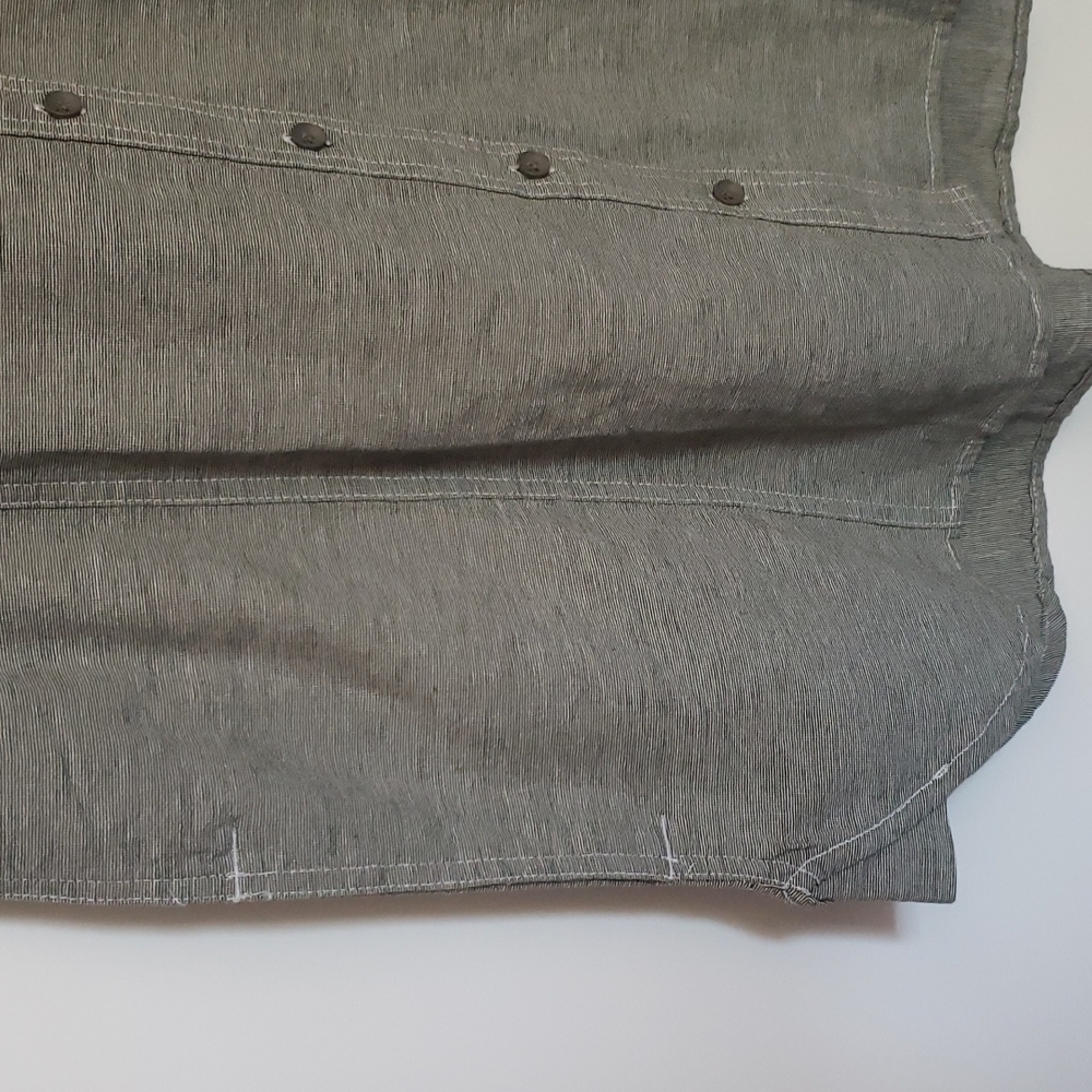 Rustic Ridge Sleeveless Button Down Gray Long Shi… - image 3